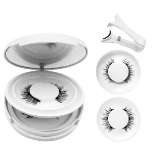 Magnetic Eyelashes Set with Storage Case and Applicator Tool, 3D Natural Look False Lashes, 2 Pairs (3 Pairs 06   04   Little devil)