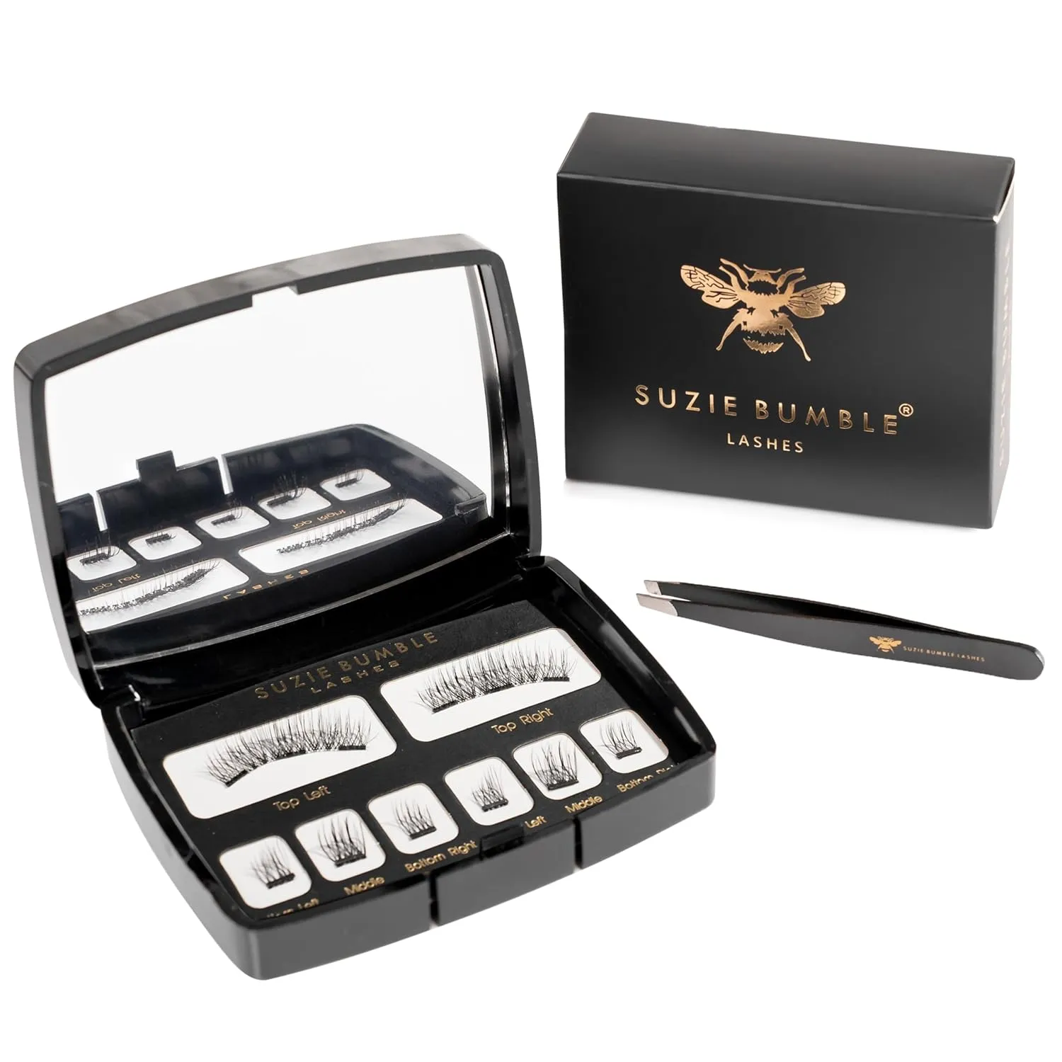 Magnetic Eyelashes with Applicator Tweezers; Reusable Magnetic Lashes Eyelash Extension Kit - Pestañas Postizas Magneticas - Comes with Beautiful Mirror Travel Case
