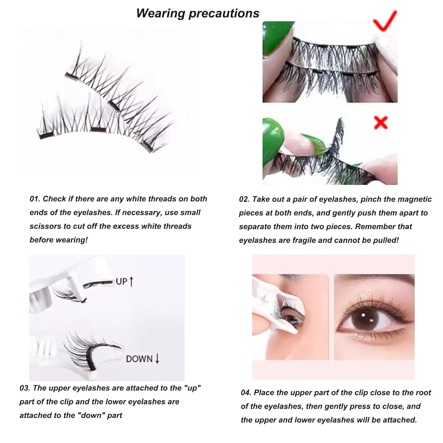 Magnetic Eyelashes With Applicator,Upgrade Magnetic Eyelashes With Applicator (Natural Style,2 SET)