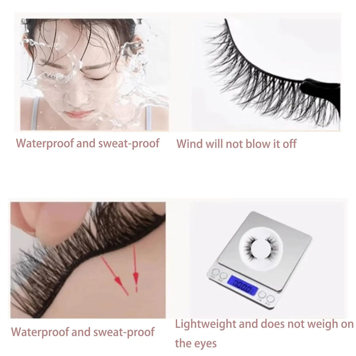 Magnetic Eyelashes With Applicator,Upgrade Magnetic Eyelashes With Applicator (Natural Style,2 SET)