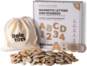 Magnetic Letters and Numbers - 135 PCS Alphabet Magnets in Soft Foarm - Magnetic Alphabet Letters in Neutral Colors - Fridge Magnet Letters for Kids