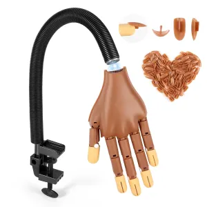 Magnetic Practice Hand for Acrylic Nails: Flexible Fake Hand Manicure Training Hand with Strengthen Nail Tips - Mannequin Hand with 100PCS Replacement Tips