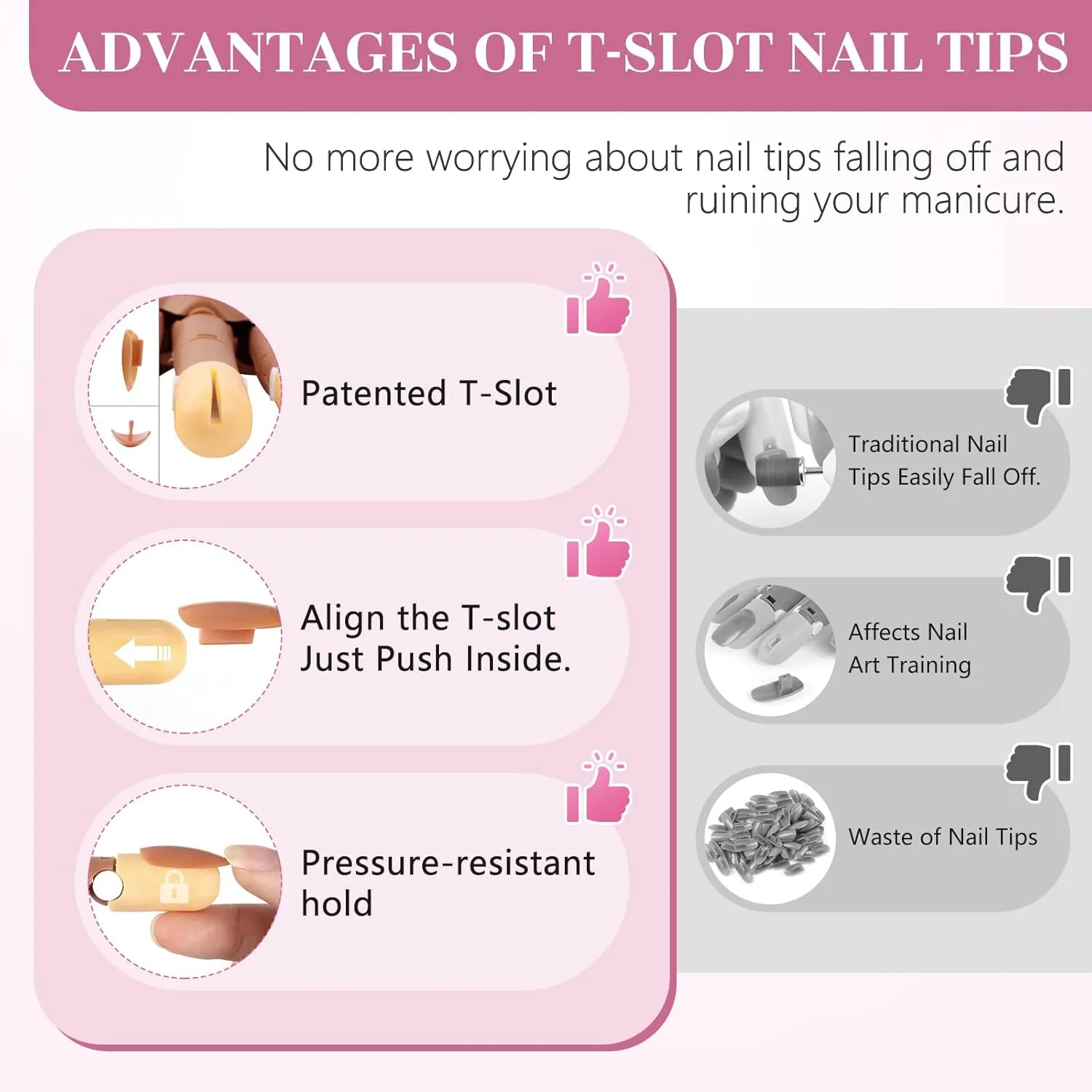 Magnetic Practice Hand for Acrylic Nails: Flexible Fake Hand Manicure Training Hand with Strengthen Nail Tips - Mannequin Hand with 100PCS Replacement Tips