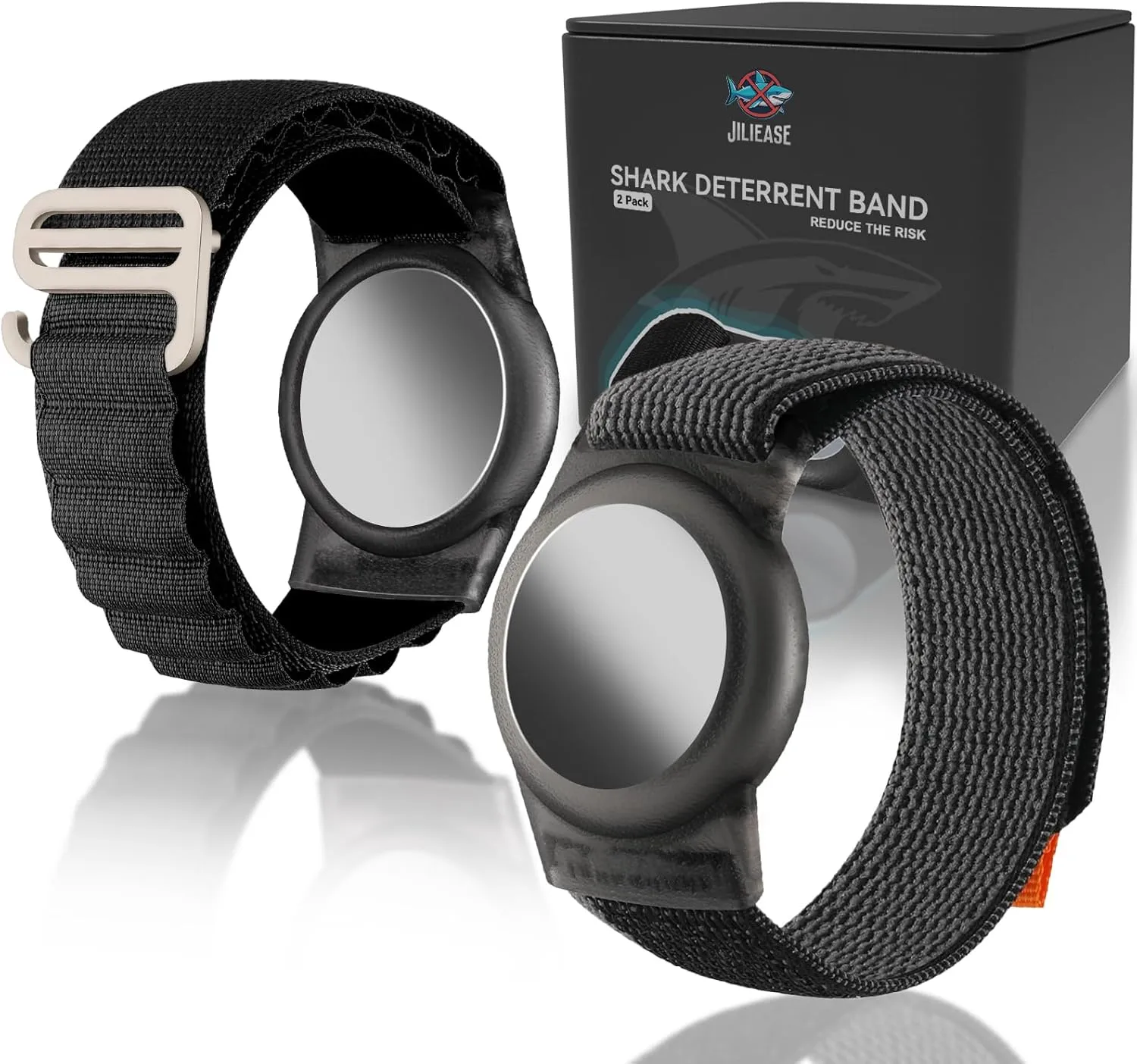 Magnetic Shark Deterrent Band for Swimming, Surfing, Diving & Snorkeling – No Batteries, Lightweight Ankle/Wrist Band with Magnetic Storage Case(2 pcs/Box)