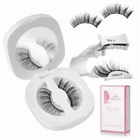 Magnetic Eyelashes (Fluffy Series)， Magnetic Eyelashes with Applicator, Reusable Waterproof Feather-Light False Eyelashes for All Makeup Styles