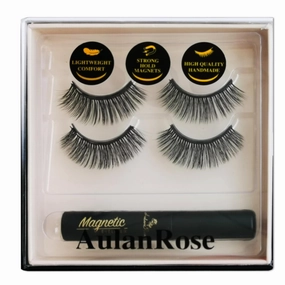 Magnetic Eyelashes Natural Look - Magnetic Lashes with Eyeliner, 60 Wears Reusable Volume Faux Mink Lashes, Round,Cruelty-Free & Vegan,