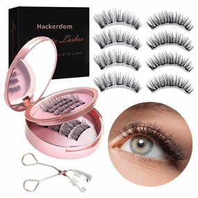 Magnetic Eyelashes, Reusable Magnetic Lashes with Applicator Natural Look, Easy to Wear & No Glue Needed, 4 Pairs