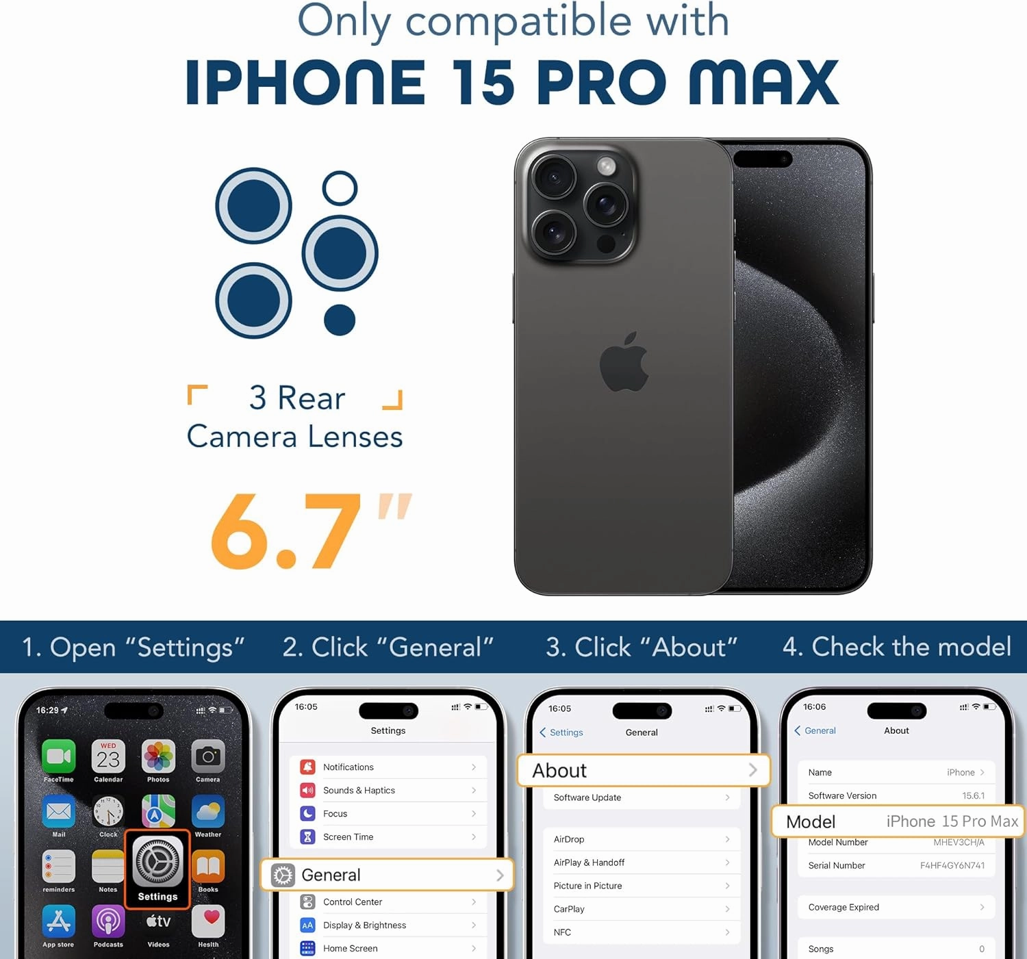 Magnetic for iPhone 15 Pro Max Case, Compatible with MagSafe, Built-in Privacy Screen Protector and Camera Protection, Anti Spy Full Body Dustproof Shockproof Hard Phone Case 6.7", Black