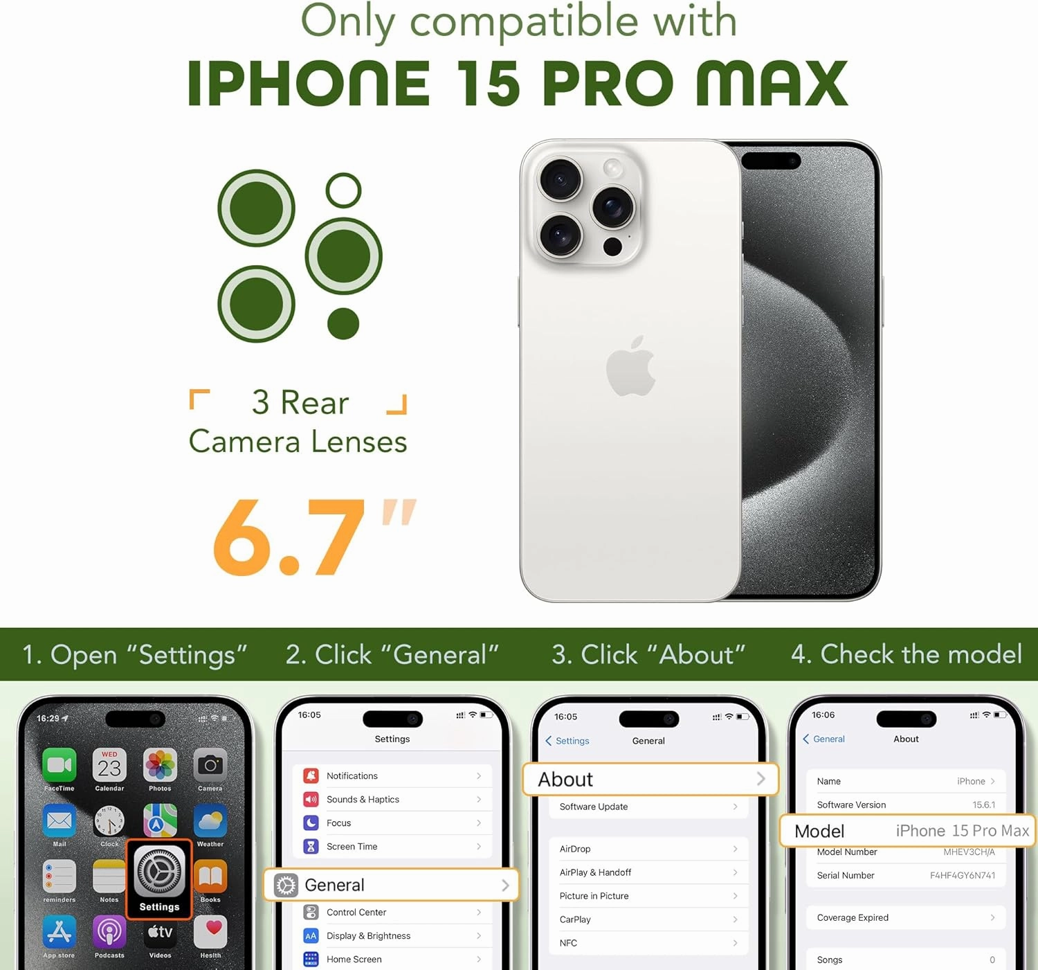 Magnetic for iPhone 15 Pro Max Case, Compatible with MagSafe, Built-in Privacy Screen Protector and Camera Protection, Anti Spy Full Body Dustproof Shockproof Hard Phone Case 6.7",Bright Green