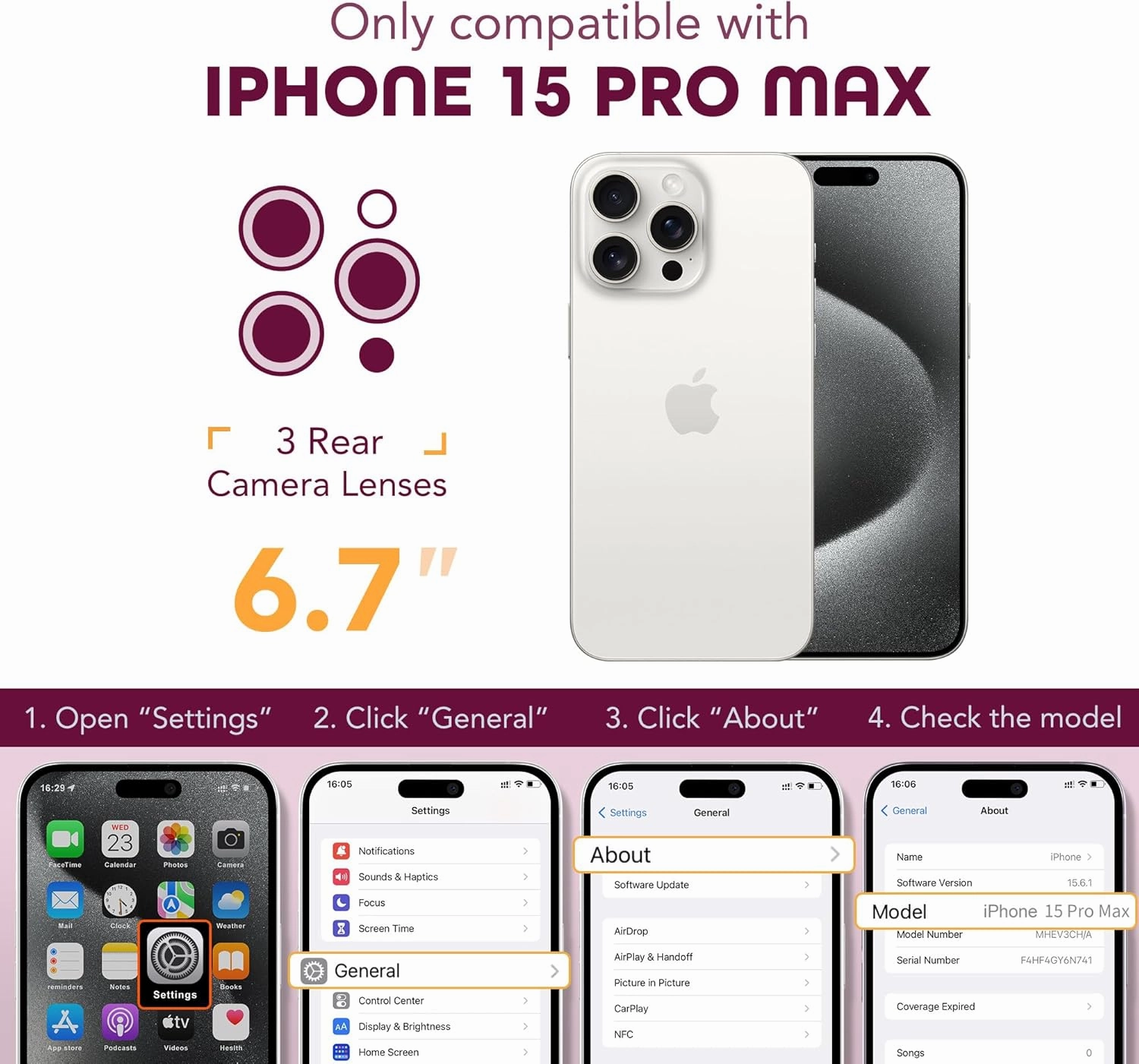 Magnetic for iPhone 15 Pro Max Case, Compatible with MagSafe, Built-in Privacy Screen Protector and Camera Protection, Anti Spy Full Body Dustproof Shockproof Hard Phone Case 6.7",Bright Pink