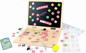 Magnetic Slate Computer - FSC - 030241 - Montessori - Multicoloured - Wood - Children's Game - Board - My First Laptop - 30 cm x 22 cm - From 3 Years