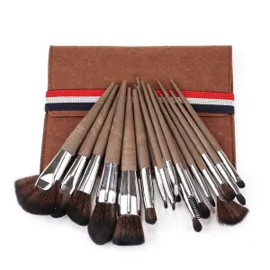 Makeup Brush 16pcs Soft Synthetic Fibers Hair Make Up Brushes Lip Eyelash Powder Blending Large Fan Brush Beige Essential Set Cosmetic Products