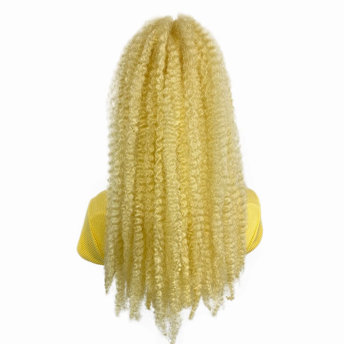 Marley Drawstring 18-inch Blonde Synthetic Braiding Hair Afro Kinky Ponytail for Black Women Quick Wrap Pony Jamaican Twisted Braids Hair Extension(613#, 18")