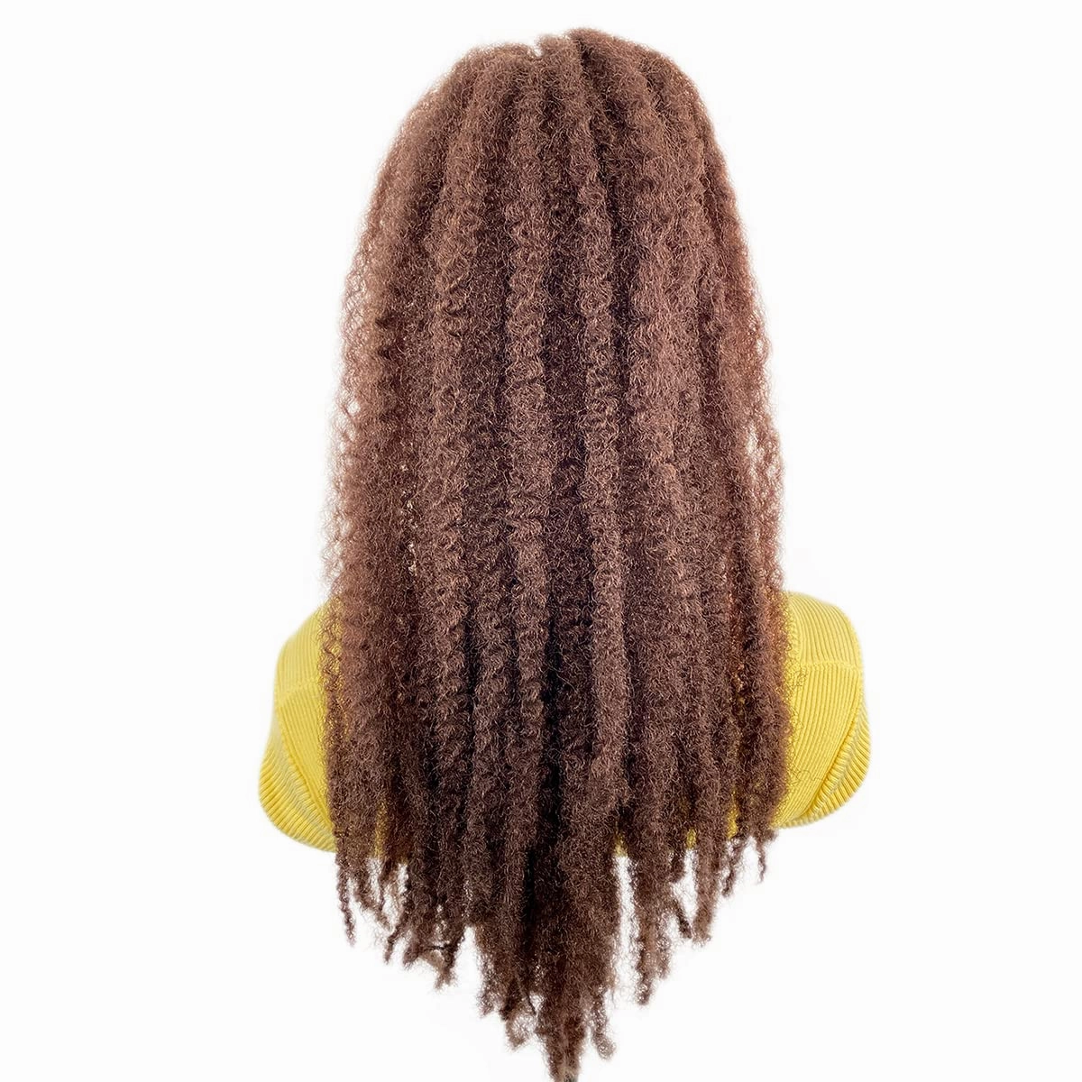 Marley Hair Ponytail Drawstring 18-inch Dark Brown Color Synthetic Braiding Hair Afro Kinky Ponytail for Women Quick Wrap Pony Jamaican Twist Hair Ponytail Extension(33#, 18")
