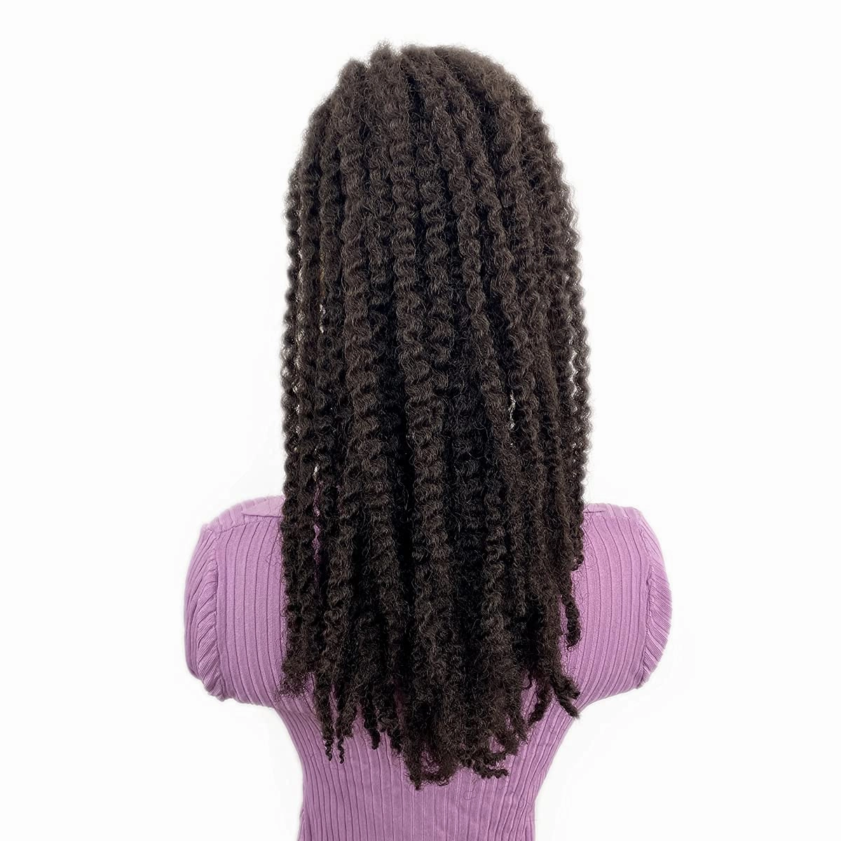 Marley Hair Ponytail Drawstring 18-inch Dark Brown Synthetic Braiding Hair Afro Kinky Ponytail for Black Women Quick Wrap Pony Jamaican Twist Hair Ponytail Extension(4#, 18”)