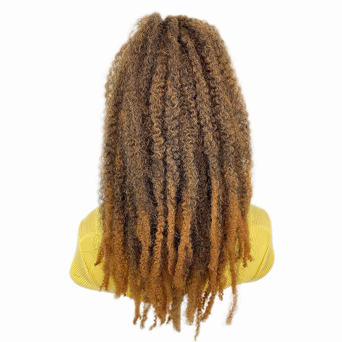 Marley Hair Ponytail Drawstring 18-inch Ombre Brown Color Synthetic Braiding Hair Afro Kinky Ponytail for Black Women Quick Wrap Pony Twisted Braid Hair Ponytail Extension(T1B/27#, 18")