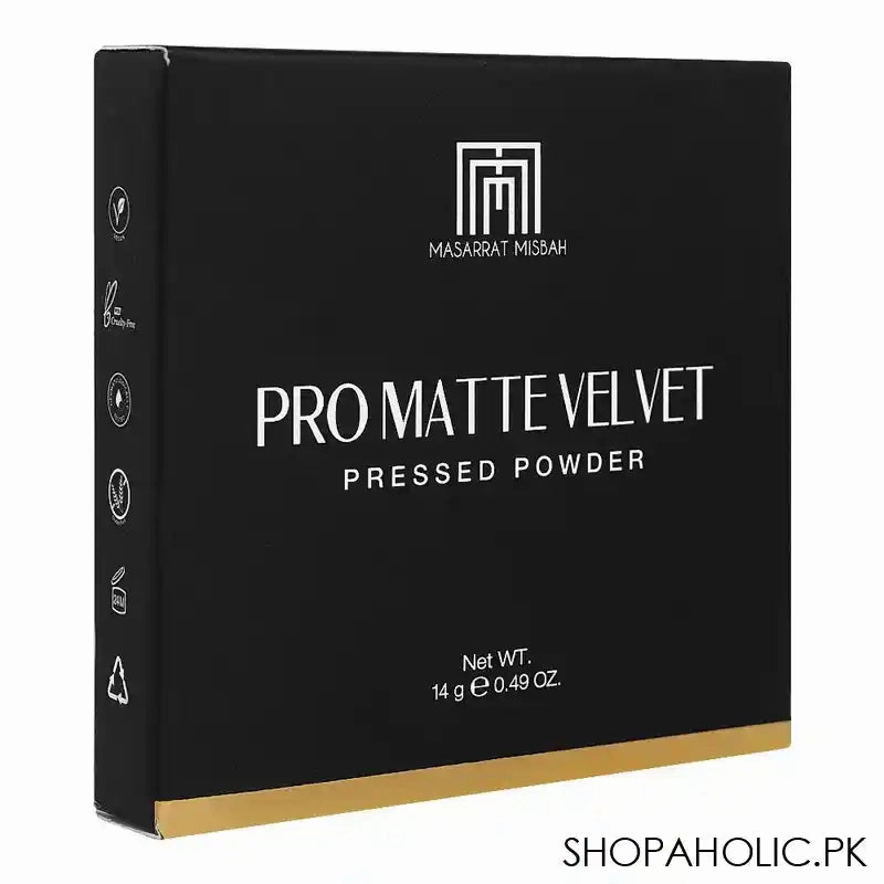 Masarrat Misbah Pro Matte Velvet Pressed Powder, 14g, Vanilla 02