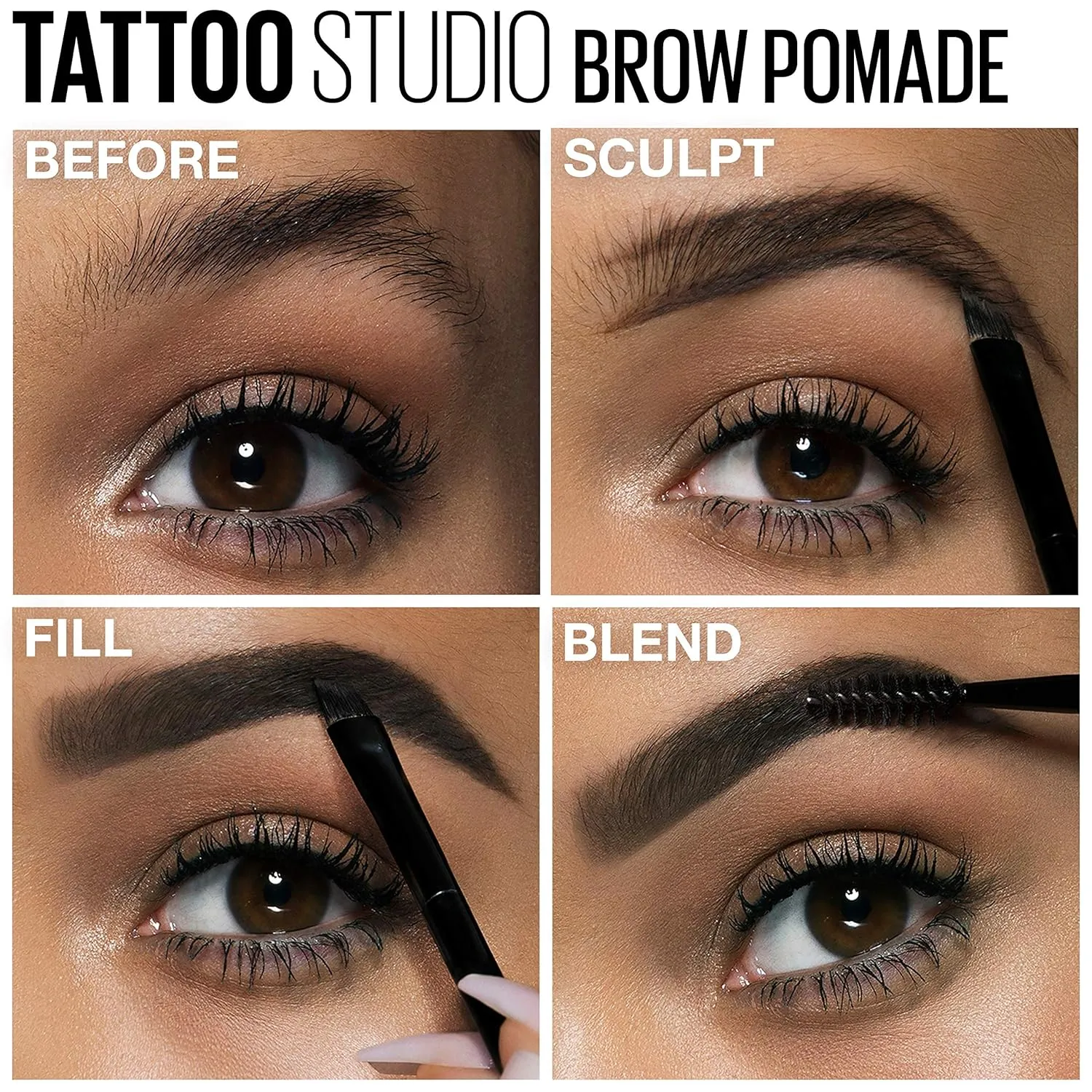 Maybelline New York Tattoostudio Brow Pomade Long Lasting, Buildable, Eyebrow Makeup, Auburn, 0.106 Ounce