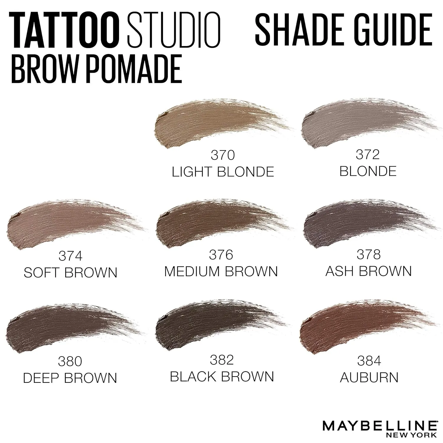 Maybelline New York Tattoostudio Brow Pomade Long Lasting, Buildable, Eyebrow Makeup, Auburn, 0.106 Ounce