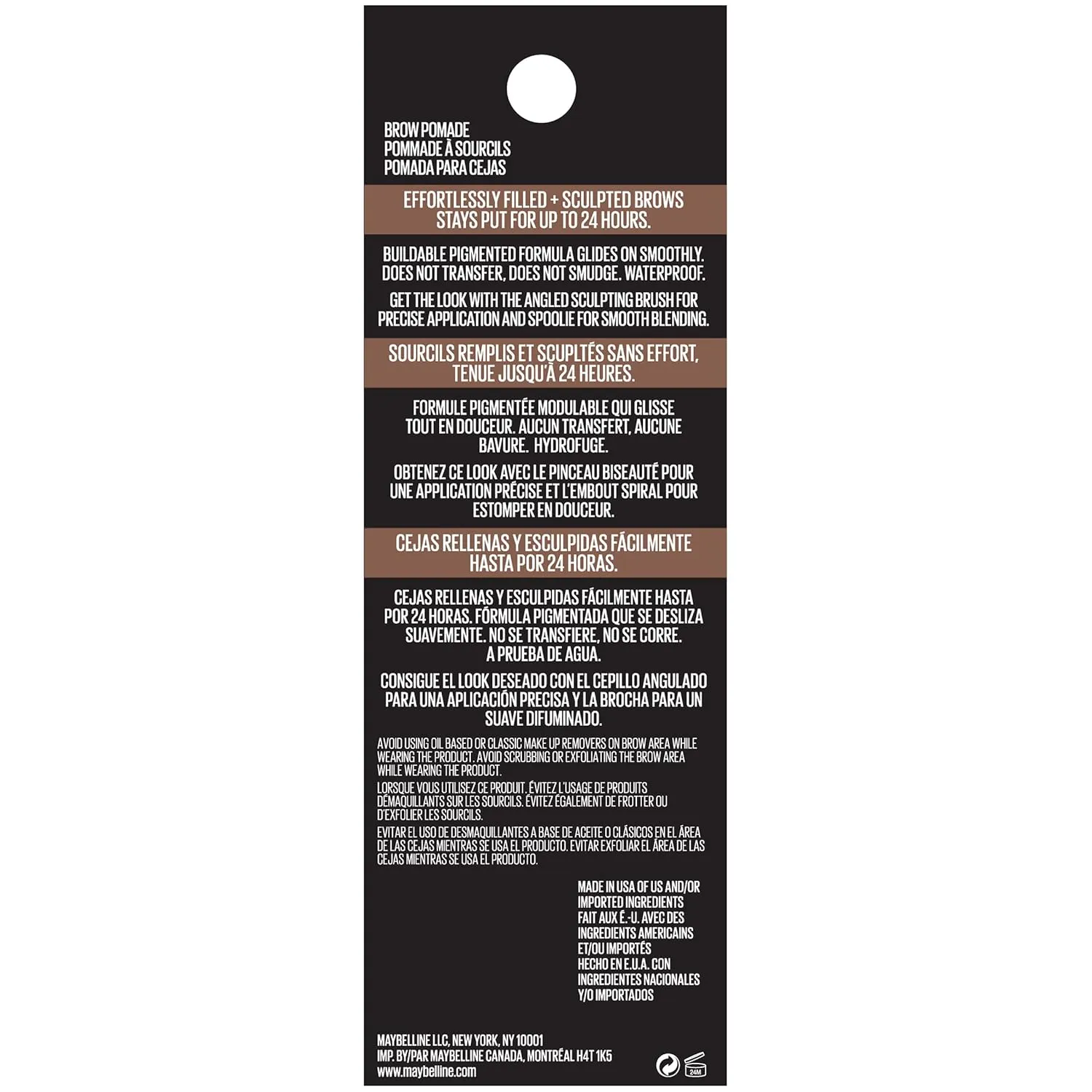 Maybelline New York Tattoostudio Brow Pomade Long Lasting, Buildable, Eyebrow Makeup, Auburn, 0.106 Ounce