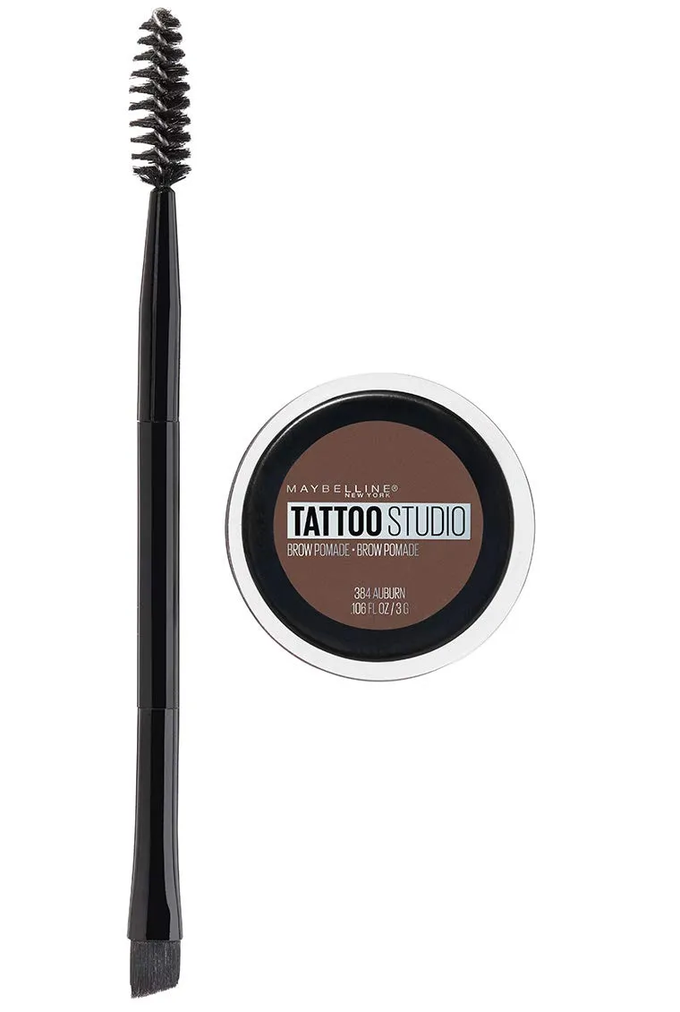 Maybelline New York Tattoostudio Brow Pomade Long Lasting, Buildable, Eyebrow Makeup, Auburn, 0.106 Ounce