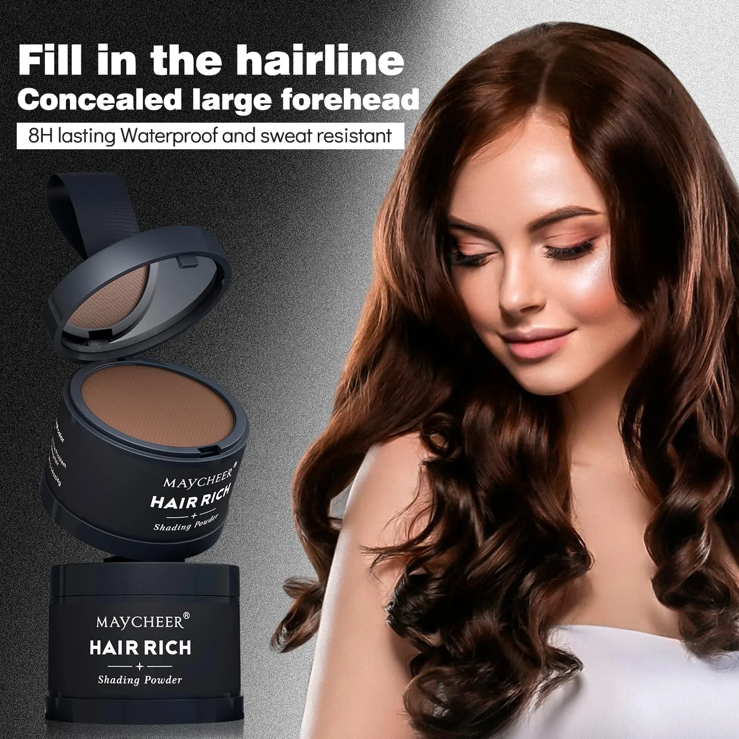 Maycheer Hairline Powder - Magic Root Cover Up - Hair Rich Hair Shadow - Gray Hair Coverage Touch Up Hair Powders for Women & Men (Rufous, 0.14 Ounce (Pack of 1))