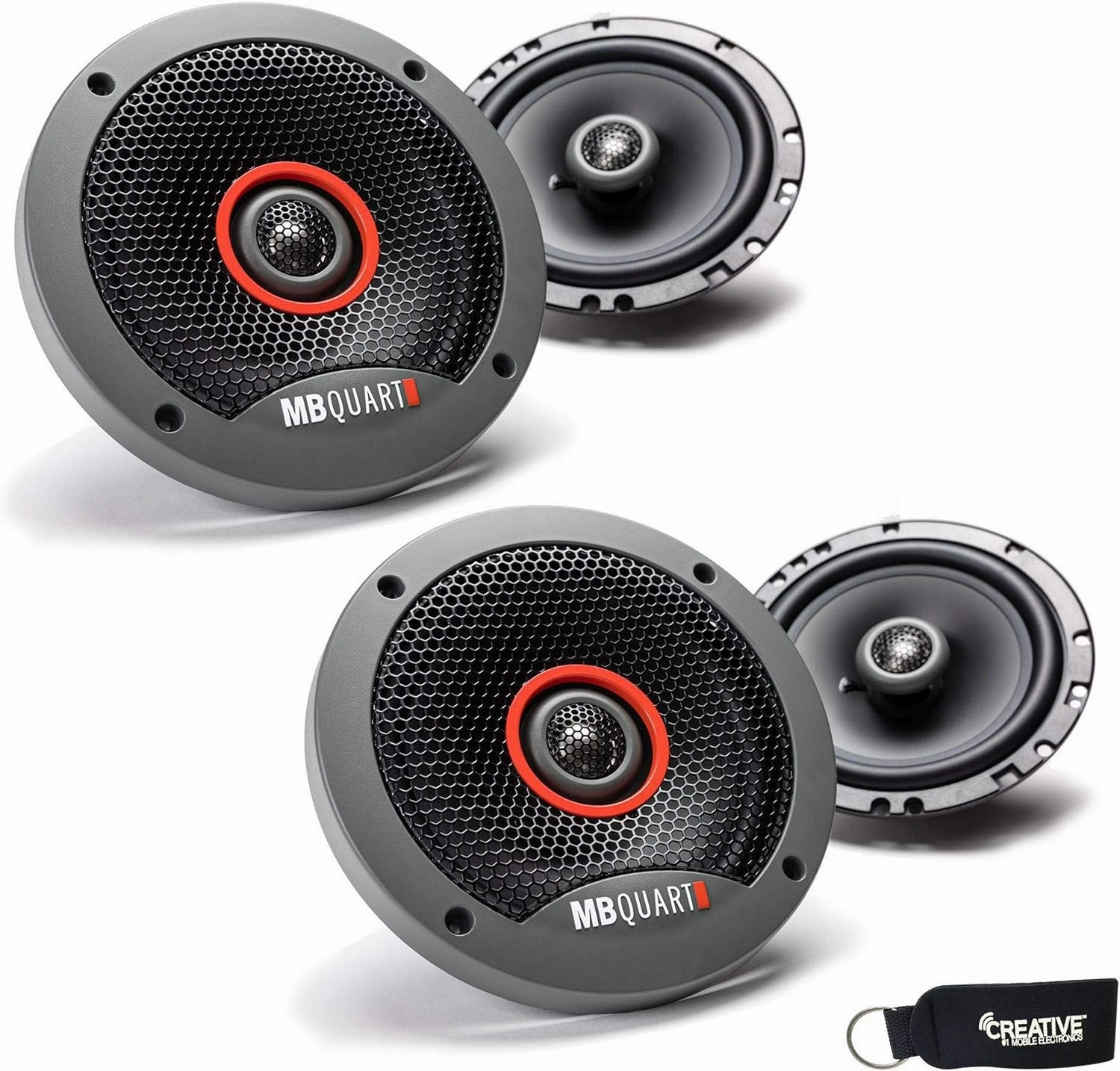 MB Quart - Two Pairs of Formula 6.5 Inch 2-Way Coaxial Car Speakers - FKB116