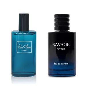 Men's Cologne SetSavageExt&Cool Ocean Men Eau De Toilette for Male Wonderful Scent Perfume for Men 3.4 Fl Oz Each Elegant Natural Spray Bottle For Daily Used