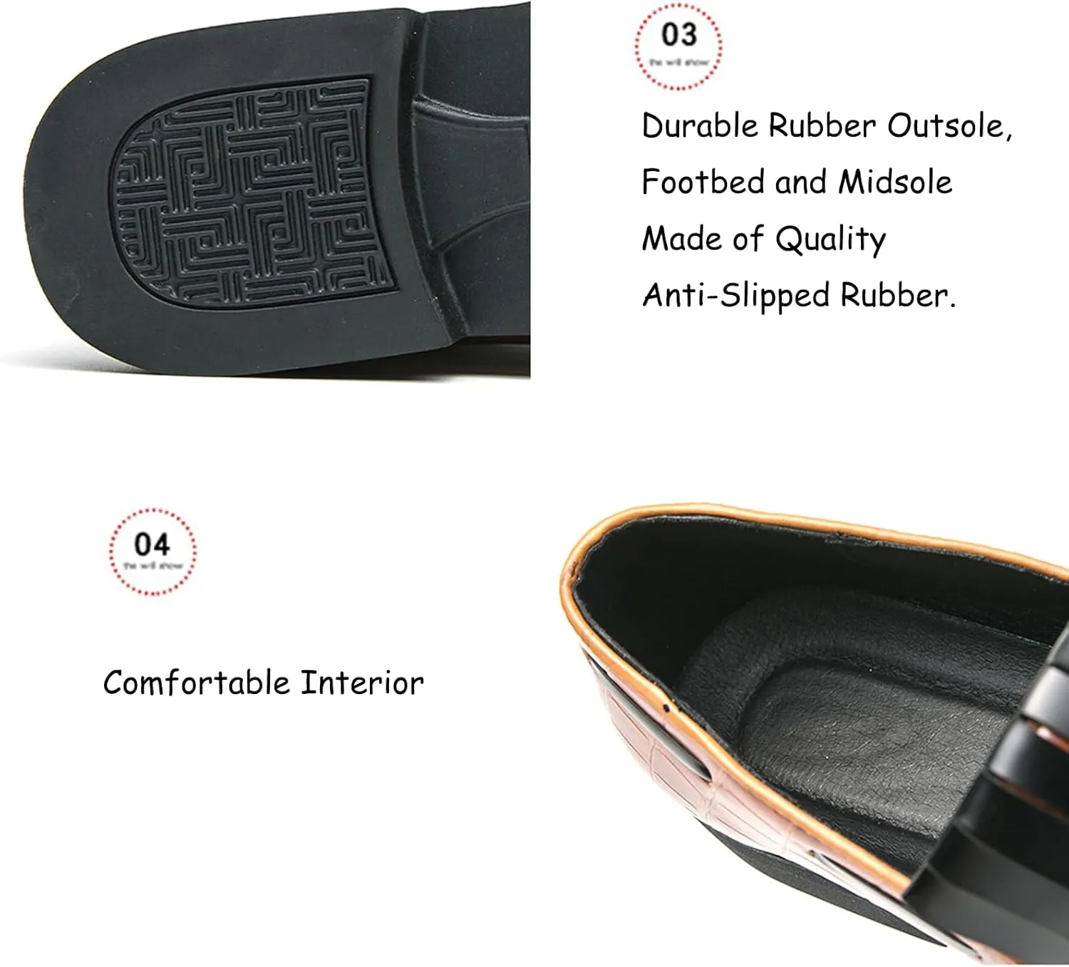 Men's Leather Tassel Monk Strap Dress Loafers Classic Slip-on Pointed Toe Low Chunky Heel Formal Business Wedding Tuxedo Penny Loafers Shoes