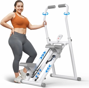 MERACH Stair Stepper for Home Gym Exercise, New Version Vertical Climber Machine for Full-Body Workout, Compact Folding Cardio Exercise Climber with Extended Step Range, Adjustable Handlebar & Pedals