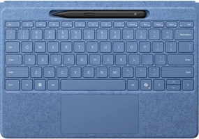 Microsoft Surface Wireless Flex Keyboard with Slim Pen for Surface Pro 11/10/9/8, Wireless Charge Pen Storage, Backlit, Alcantara, up to 10m Connectivity, Magnetic, Mechanical Keys, Copilot, Sapphire