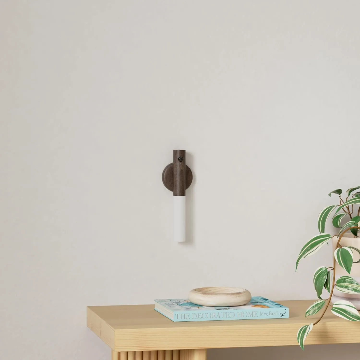 Miebul Motion Sensor Light Indoor, Magnetic LED Wall Lights Rechargeable Motion Sensor Night Light Wooden Wall Sconce for Bedroom Corridor Staircase (Walnut Wood 2PCS)