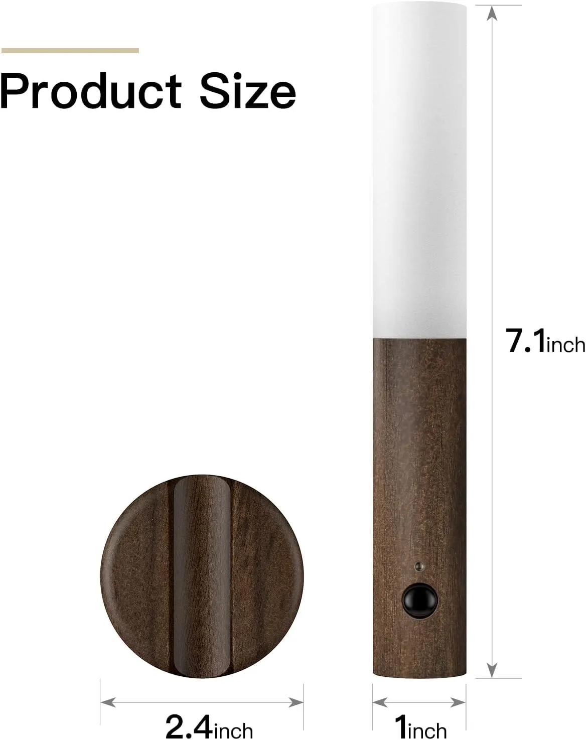 Miebul Motion Sensor Light Indoor, Magnetic LED Wall Lights Rechargeable Motion Sensor Night Light Wooden Wall Sconce for Bedroom Corridor Staircase (Walnut Wood 2PCS)