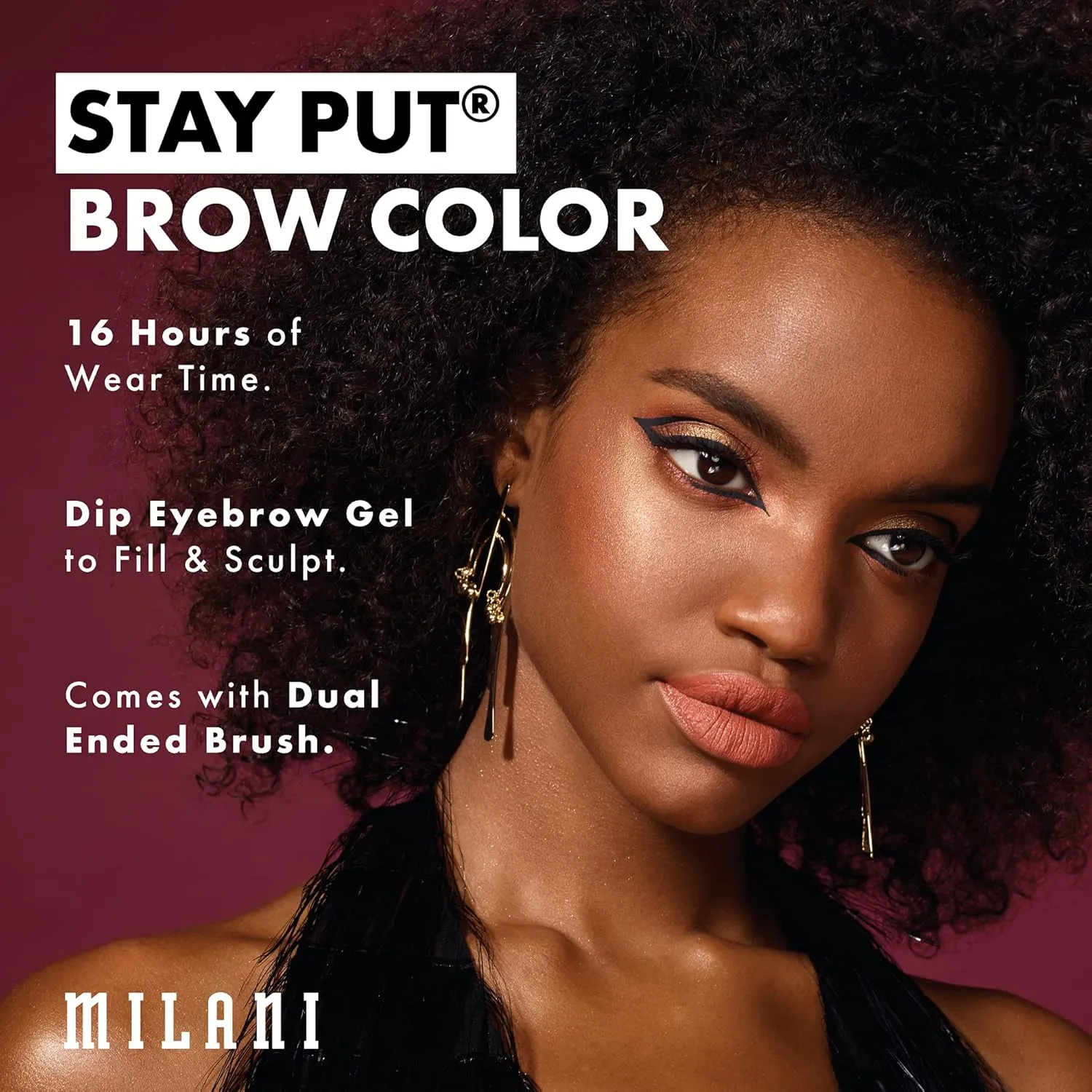 Milani Stay Put Brow Color - Chestnut (0.09 Ounce) Vegan, Cruelty-Free Eyebrow Color that Fills and Shapes Brows