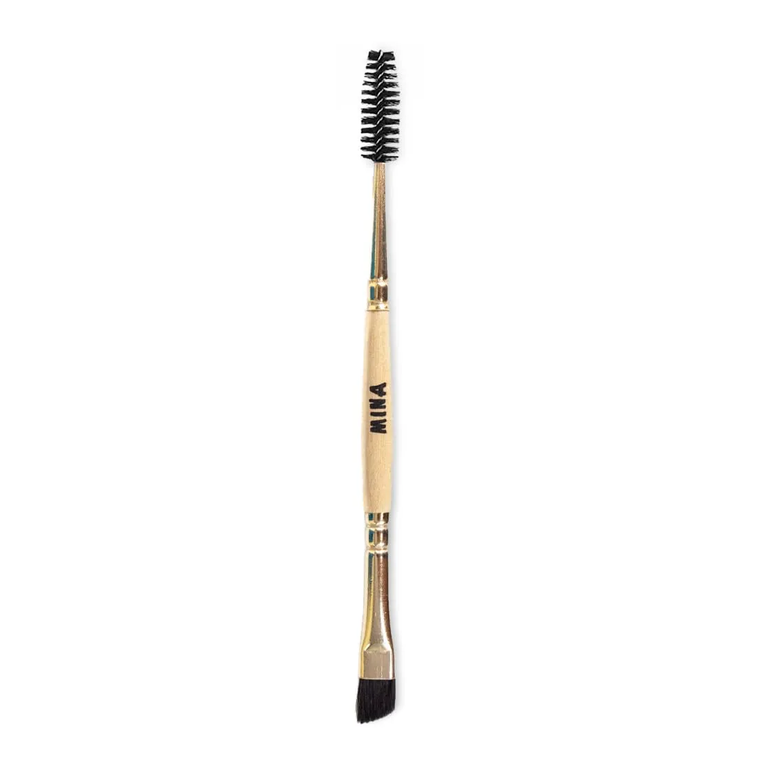 MinaiBrow Black Natural Tinting Powder with Rose Water & Duo Angled Brush | Smudge-Proof Instant Brow Dye for 100% Gray Coverage