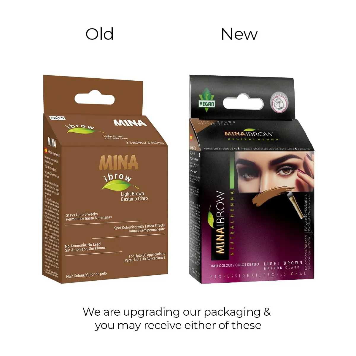 MinaiBrow Instant Hair Dye Kit Light Brown | 100% Grey Coverage Upto 30 Applications, Natural Spot Coloring Tinting Powder with Rose Water & Duo Angled Brush, Water & Smudge Proof
