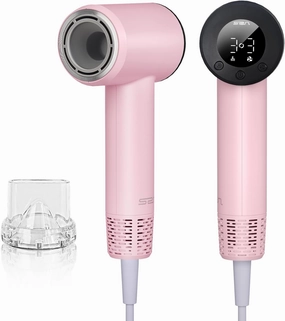 Mini Travel Hair Dryer for Women, 110000 RPM High-Speed Pink Small Blow Dryer, Portable Hairdryer for Fast Drying, Low Noise Thermo-Control, Compact Hair Dryer with Magnetic Nozzle