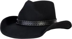 MIX BROWN Western Cowboy Hat for Men & Women 100% Wool Wide Brim Cowgirl Hats Outback Panama Rancher Felt Hat