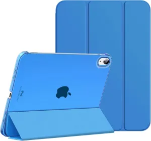 MoKo for iPad (A16) 11th Generation Case 11 Inch 2025, iPad 10th Generation Case 10.9 Inch 2022, Slim Stand Hard PC Translucent Back Shell Smart Cover, Support Touch ID, Auto Wake/Sleep, Blue Wave