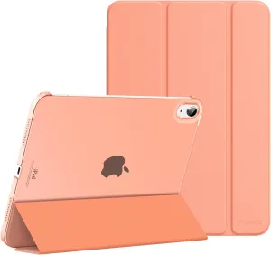 MoKo for iPad (A16) 11th Generation Case 11 Inch 2025, iPad 10th Generation Case 10.9 Inch 2022, Slim Stand Hard PC Translucent Back Shell Smart Cover, Support Touch ID, Auto Wake/Sleep,Apricot Orange