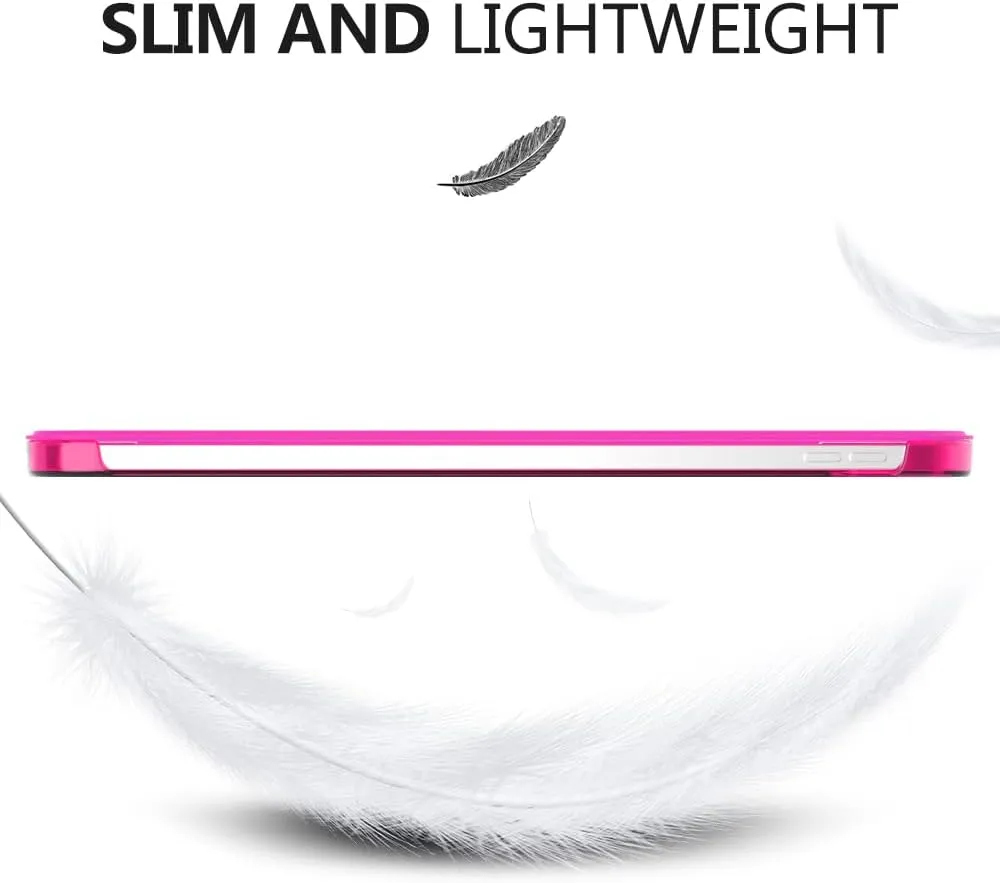 MoKo for iPad (A16) 11th Generation Case 11 Inch 2025, iPad 10th Generation Case 10.9 Inch 2022, Slim Stand Hard PC Translucent Back Shell Smart Cover, Support Touch ID, Auto Wake/Sleep,Bright Pink