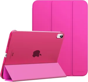MoKo for iPad (A16) 11th Generation Case 11 Inch 2025, iPad 10th Generation Case 10.9 Inch 2022, Slim Stand Hard PC Translucent Back Shell Smart Cover, Support Touch ID, Auto Wake/Sleep,Bright Pink