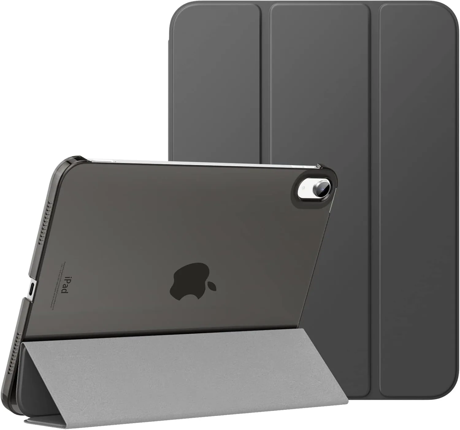 MoKo for iPad (A16) 11th Generation Case 11 Inch 2025, iPad 10th Generation Case 10.9 Inch 2022, Slim Stand Hard PC Translucent Back Shell Smart Cover, Support Touch ID, Auto Wake/Sleep,Space Gray