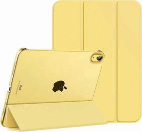 MoKo for iPad (A16) 11th Generation Case 11 Inch 2025, iPad 10th Generation Case 10.9 Inch 2022, Slim Stand Hard PC Translucent Back Shell Smart Cover, Support Touch ID, Auto Wake/Sleep,Light Yellow