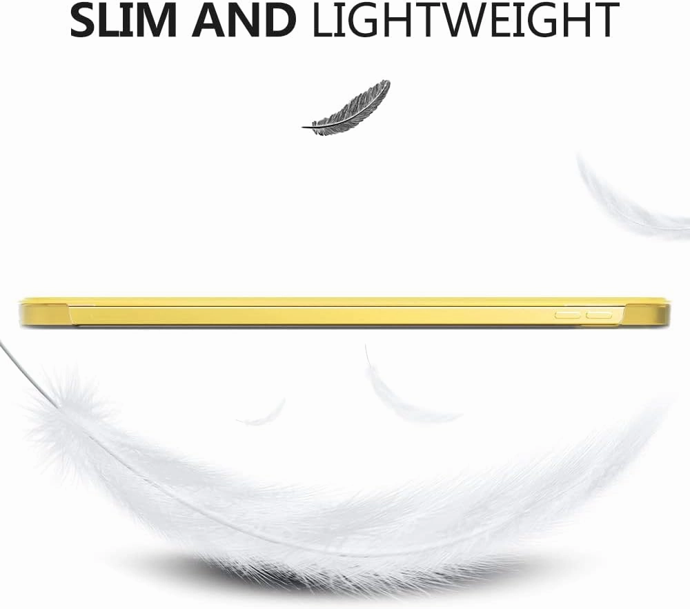 MoKo for iPad (A16) 11th Generation Case 11 Inch 2025, iPad 10th Generation Case 10.9 Inch 2022, Slim Stand Hard PC Translucent Back Shell Smart Cover, Support Touch ID, Auto Wake/Sleep,Light Yellow