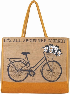 Mona B. Jute Burlap Grocery Tote Bag