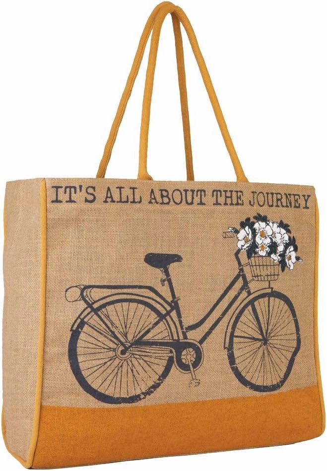 Mona B. Jute Burlap Grocery Tote Bag