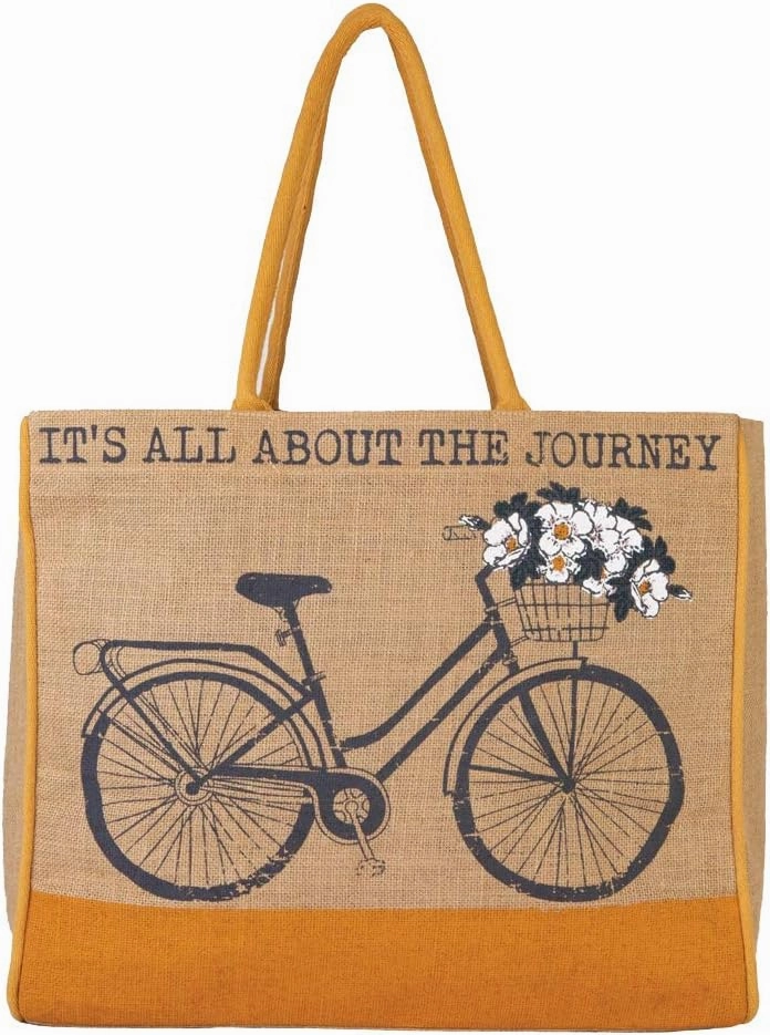 Mona B. Jute Burlap Grocery Tote Bag