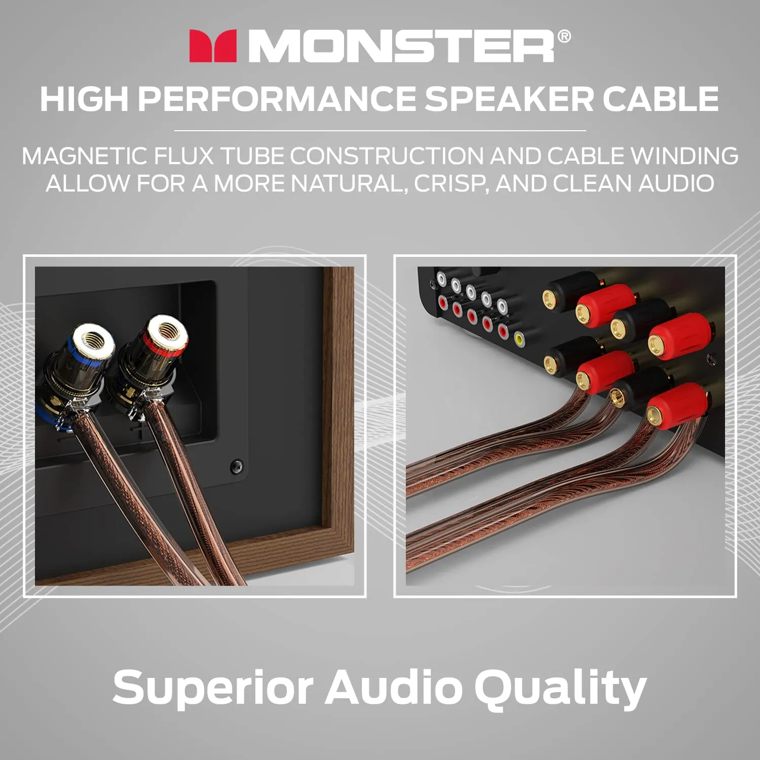 Monster XP Copper Clad Aluminum (CCA) Speaker Wire 12 Gauge Cable 50 FT Spool - Ideal for Home Cinema Cables and Car Audio Cable