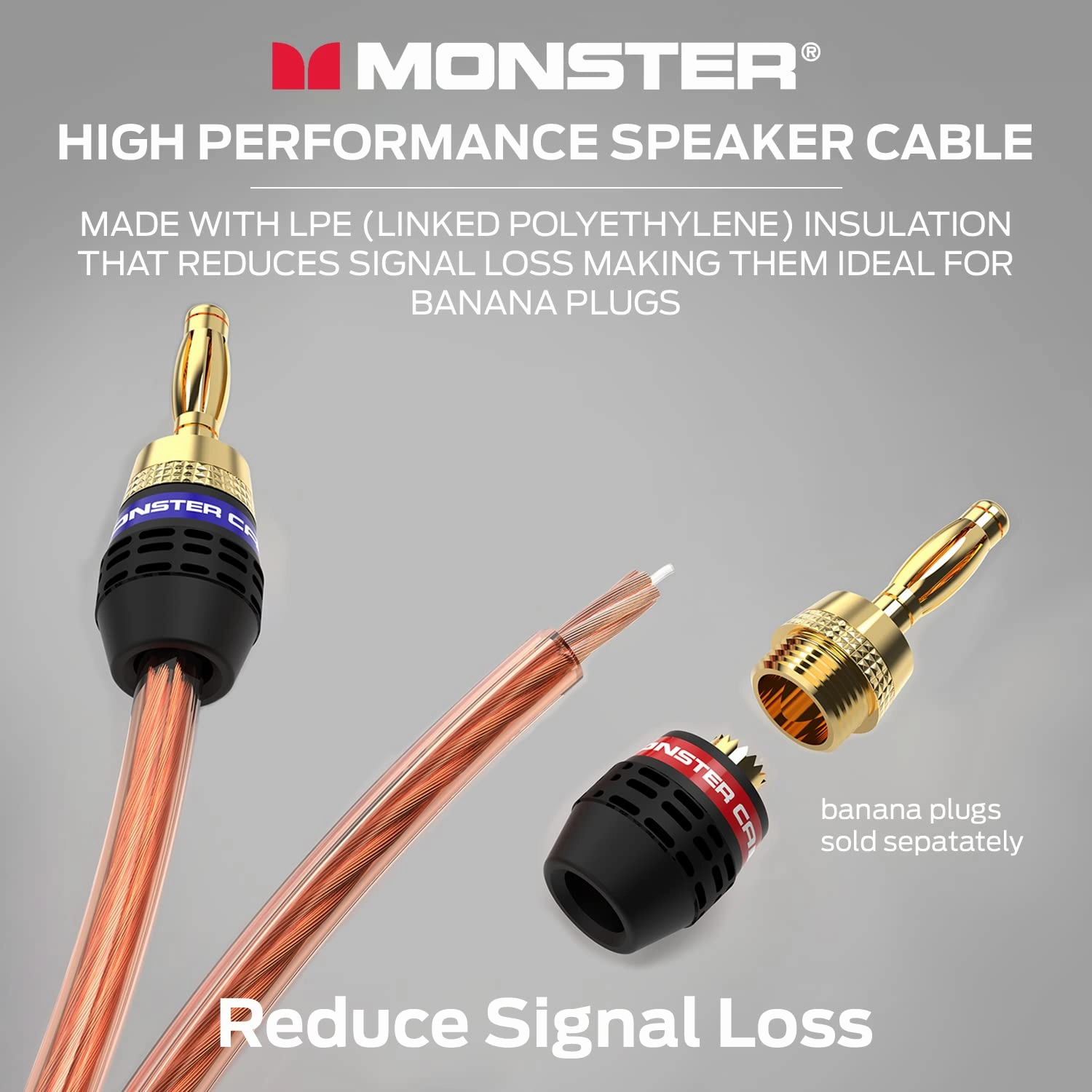 Monster XP Copper Clad Aluminum (CCA) Speaker Wire 12 Gauge Cable 100 FT Spool - Ideal for Home Cinema Cables and Car Audio Cable